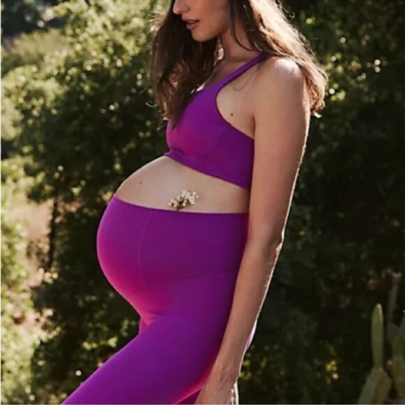 Free People Movement x HATCH Never Better Maternity Bra Small Square Neck Purple - Picture 3 of 9